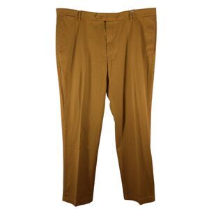 Cremieux pants mens 42x30 khaki tan Daniel flat front chino dress straight leg